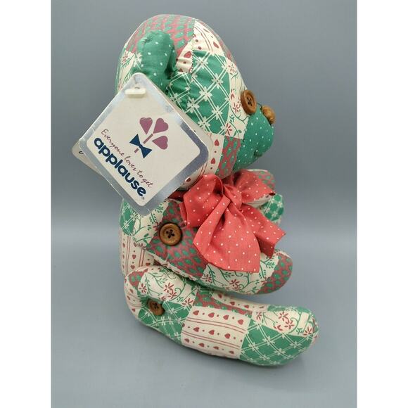 Vintage Applause Patchwork Pets Bear Teddy Button Joints w/ Tags 1986 RARE HTF - Picture 3 of 12